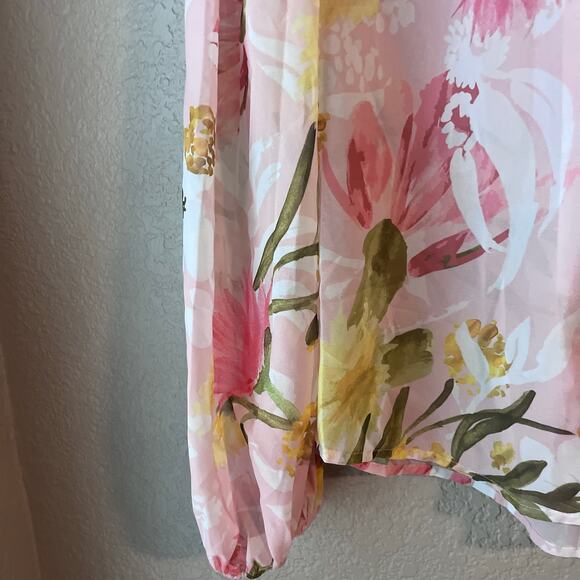 New Petal + Pup Acacia Blossom Floral Sheer Long Sleeve Blouse XL NWT - Picture 4 of 9